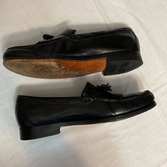 Mens Black Genuine Leather SAS Kiltie Tassel Loafer Shoes  Size 12 N - Picture 4 of 10